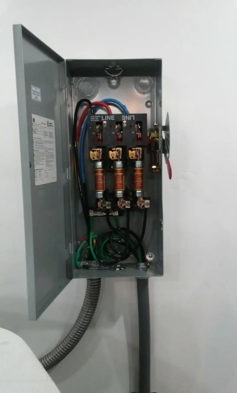 Three-phase disconnect switch installed for Electrical Wiring & Rewiring in Lorton